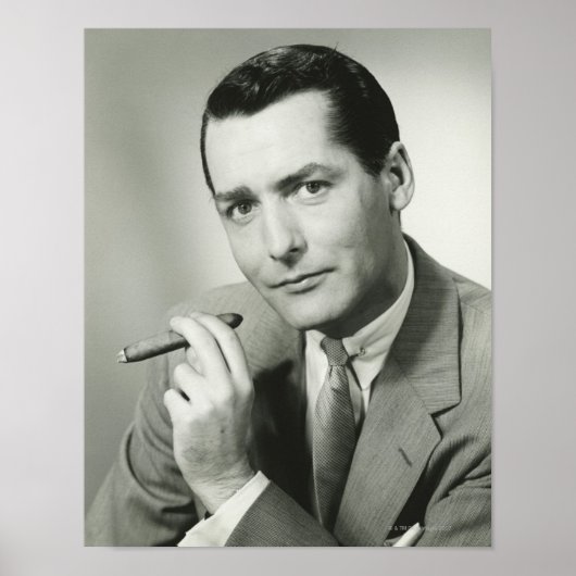 Businessman Smoking Cigar Poster (Voorkant)