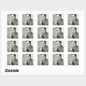 Businessman Smoking Cigar Vierkante Sticker (Vel)