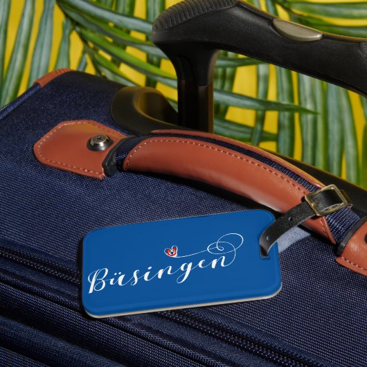 Büsingen Flag Heart, Büsingen am Hochrhein Bagagelabel (Voorkant Insitu 3)