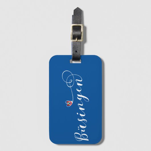 Büsingen Flag Heart, Büsingen am Hochrhein Bagagelabel (Voorkant (verticaal))