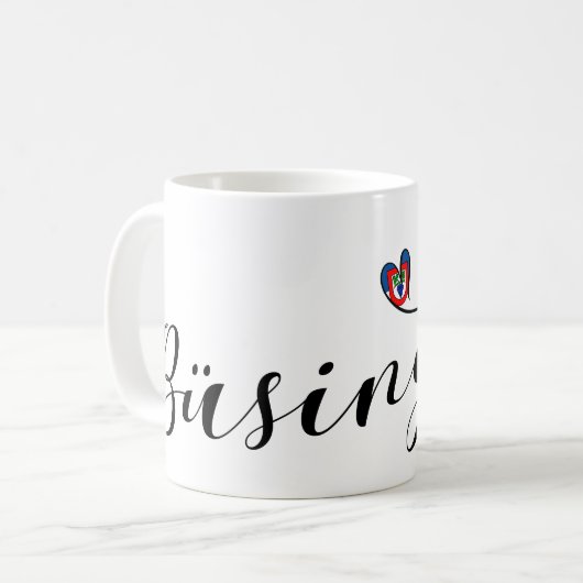 Büsingen Flag Heart, Büsingen am Hochrhein Koffiemok (Voorkant links)