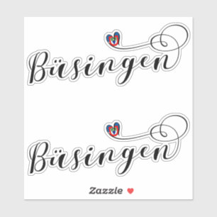 Büsingen Flag Heart, Büsingen am Hochrhein Sticker