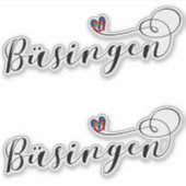 Büsingen Flag Heart, Büsingen am Hochrhein Sticker (Voorkant)