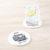  busje in Delfts Blauw aanpasbaar Zandsteen Onderzetter (Zijkant)