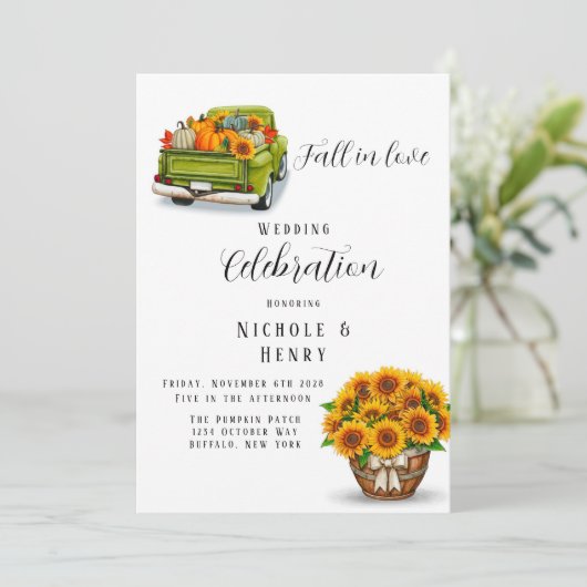  busje - Zonnebloem - Berichten Kaart (Staand voorkant)