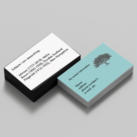 Buskaart - Genealogieonderzoek Visitekaartje