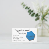 Buskaart - Hexagon Jigzaag Puzzle in Blue Visitekaartje (Staand voorkant)