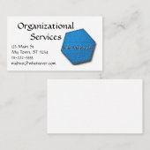 Buskaart - Hexagon Jigzaag Puzzle in Blue Visitekaartje (Voorkant / Achterkant)