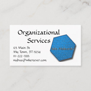 Buskaart - Hexagon Jigzaag Puzzle in Blue Visitekaartje