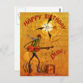 Busker Birthday briefkaart (Voorkant / Achterkant)