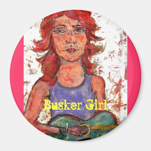 Busker Girl Magneet (Voorkant)