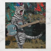 Buskers de gitaar kat wijn etiket (Enkel label)