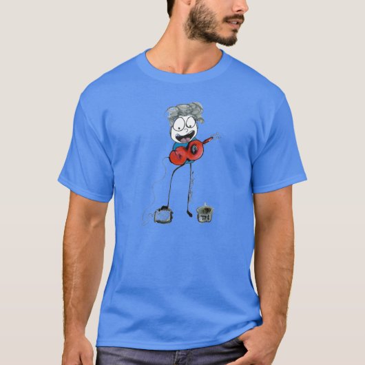 Busking-Street Musician-Muso T-shirt (Voorkant)