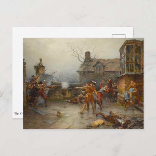 Buskruit Plot - Laatste Stand in Holbeche House Briefkaart (Voorkant / Achterkant)