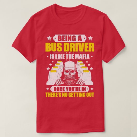Busman School Bus Stuurprogramma T-shirt (Design voorkant)