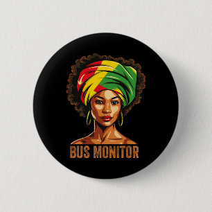 Busmonitor Afro Afro-Amerikaans Zwart Historisch M Ronde Button 5,7 Cm