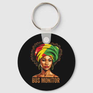Busmonitor Afro Afro-Amerikaans Zwart Historisch M Sleutelhanger
