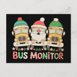 Busmonitor Kerstman Hoed Sneeuw Kerst Lichtjes Ker Feestdagenkaart
