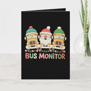 Busmonitor Kerstman Hoed Sneeuw Kerst Lichtjes Ker Kaart