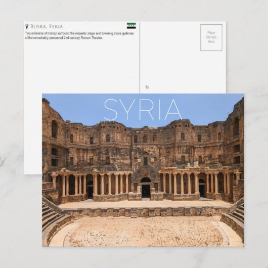 Busra, Syrië Reisansichtkaart Briefkaart (Voorkant / Achterkant)