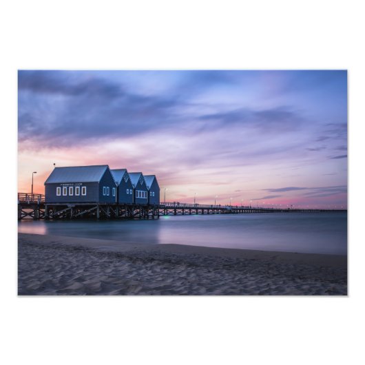 Busselton Jetty in Dusk Foto Afdruk (Voorkant)