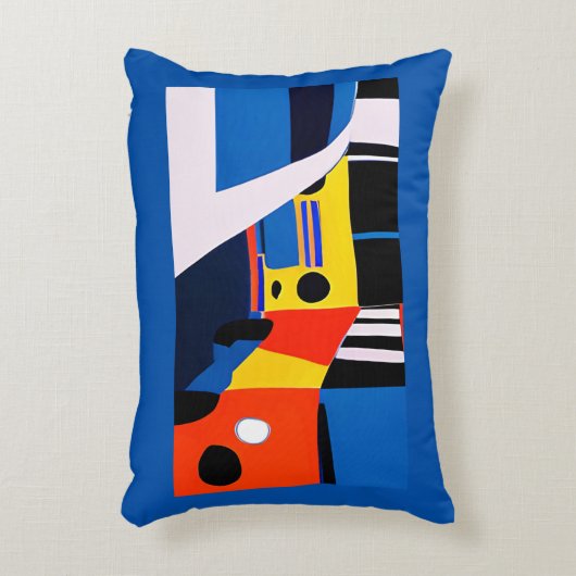 Bussen en auto's in primaire kleuren accent kussen (Voorkant(Verticaal))