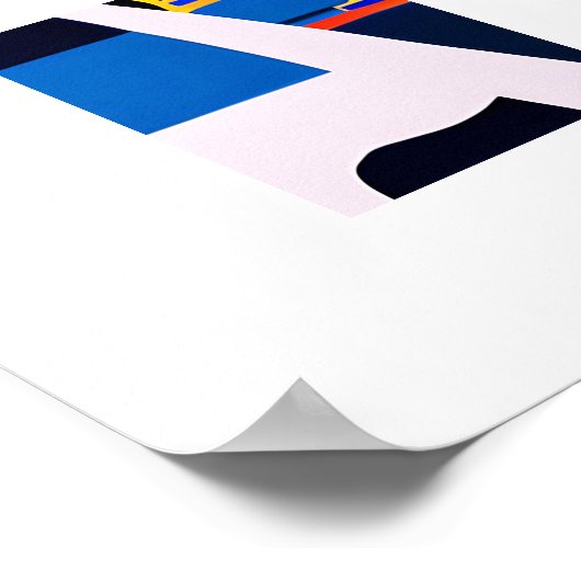 Bussen en auto's in primaire kleuren Afdrukken Poster (Hoek)