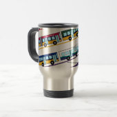 Bussen van Metro Travel Mug Reisbeker (Voorkant links)