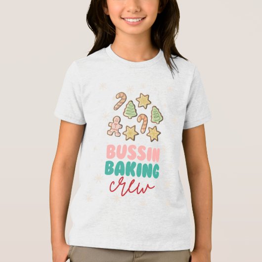 Bussin Baking Crew Kerstmis Tri-Blend Shirt (Voorkant)