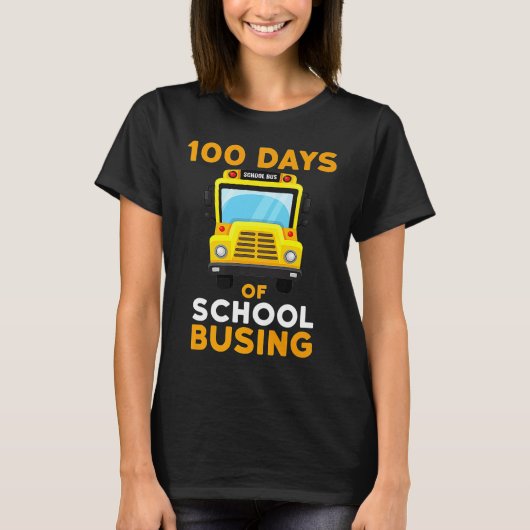 Bussing School Bus Driver 100 dagen schooljongens  T-shirt (Voorkant)