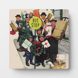 Busstop voor Kerstmis Fotoplaat