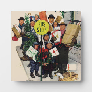 Busstop voor Kerstmis Fotoplaat