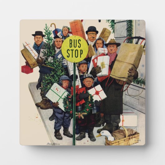 Busstop voor Kerstmis Fotoplaat (Voorkant)