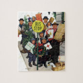 Busstop voor Kerstmis Legpuzzel (Verticaal)