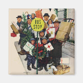 Busstop voor Kerstmis Magneet (Voorkant)