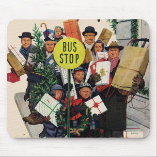Busstop voor Kerstmis Muismat