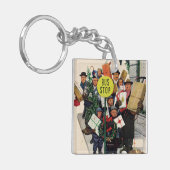 Busstop voor Kerstmis Sleutelhanger (Voorkant Links)