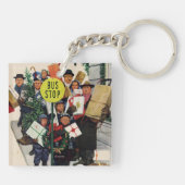 Busstop voor Kerstmis Sleutelhanger (Achterkant)