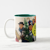 Busstop voor Kerstmis Tweekleurige Koffiemok (Links)