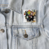 Busstop voor Kerstmis Vierkante Button 5,1 Cm (In situ)