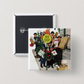 Busstop voor Kerstmis Vierkante Button 5,1 Cm (Voorkant /achterkant)