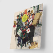 Busstop voor Kerstmis Vierkante Klok (Hoek)