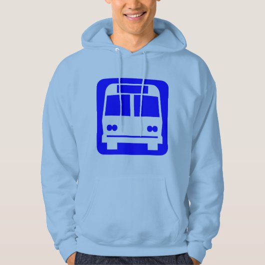 Bussymbool - blauw hoodie (Voorkant)