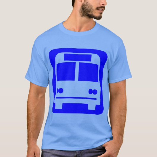 Bussymbool - blauw t-shirt (Voorkant)