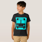 Bussymbool - Cyaan T-shirt (Voorkant volledig)