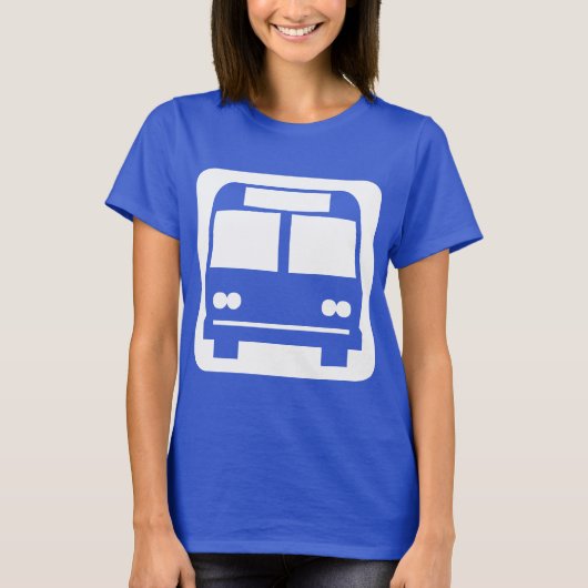 Bussymbool - Wit op Donker T-shirt (Voorkant)