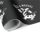 Bust A Mooove Funny Koe Pun Dark BG Cadeaupapier (Rol Hoek)