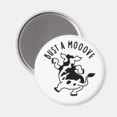 Bust A Mooove Funny Koe Pun Magneet (Voorkant / Achterkant)