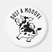 Bust A Mooove Funny Koe Pun Magneet (Voorkant)