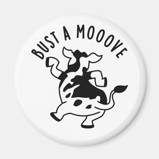 Bust A Mooove Funny Koe Pun Magneet (Voorkant)